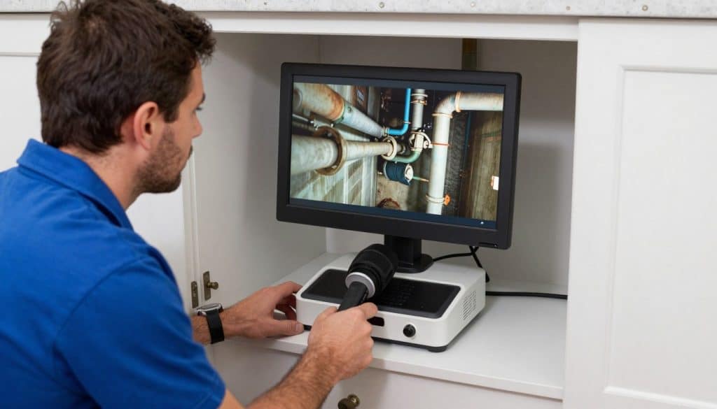 Drain camera inspection by Chicago plumbing services team Drain camera inspection by Chicago plumbing services team